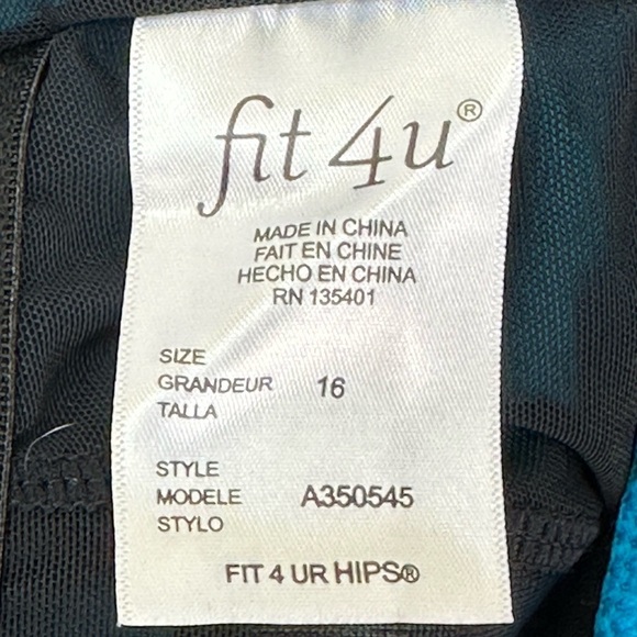 Fit 4U Blue 1 Piece Bathing Suit Romper Shorts Sz 16 Perforated Floral R… - Picture 7 of 13